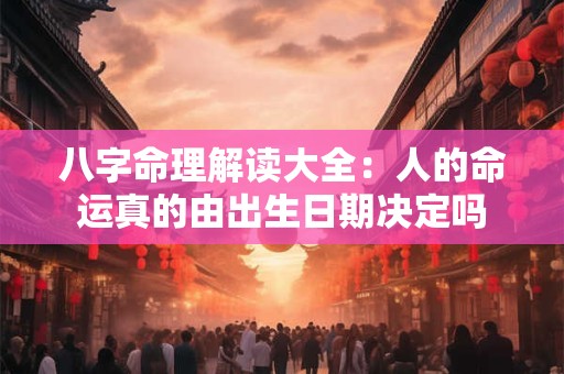 八字命理解读大全：人的命运真的由出生日期决定吗
