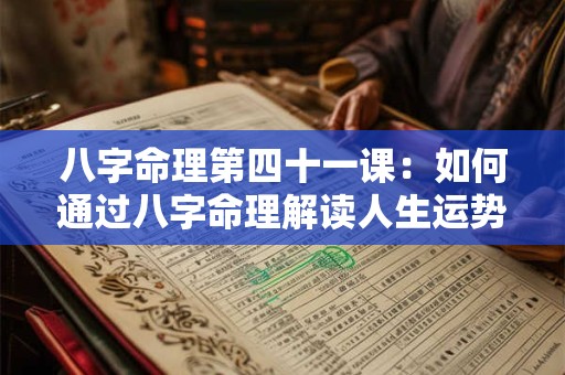 八字命理第四十一课：如何通过八字命理解读人生运势
