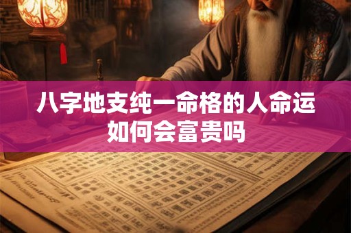 八字地支纯一命格的人命运如何会富贵吗