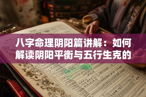 八字命理阴阳篇讲解：如何解读阴阳平衡与五行生克的奥秘