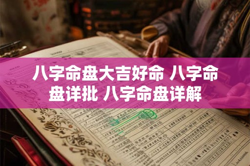 八字命盘大吉好命 八字命盘详批 八字命盘详解