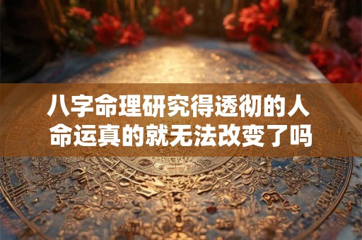八字命理研究得透彻的人 命运真的就无法改变了吗