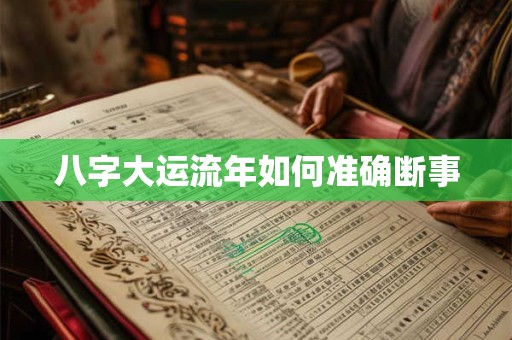 八字大运流年如何准确断事