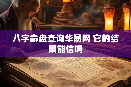 八字命盘查询华易网 它的结果能信吗
