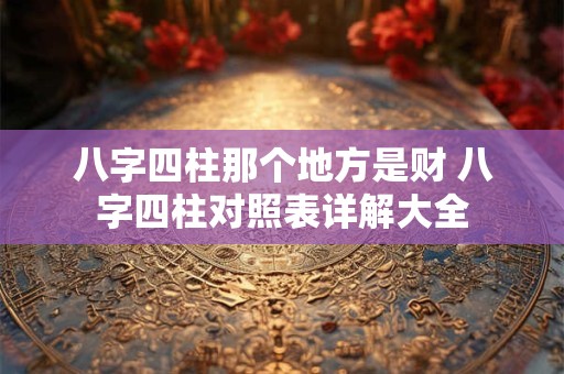 八字四柱那个地方是财 八字四柱对照表详解大全