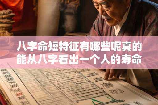 八字命短特征有哪些呢真的能从八字看出一个人的寿命长短吗