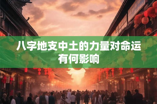 八字地支中土的力量对命运有何影响