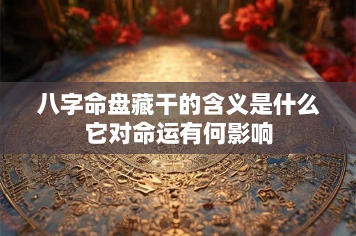 八字命盘藏干的含义是什么它对命运有何影响