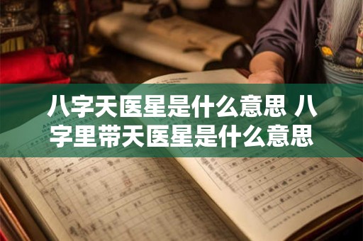 八字天医星是什么意思 八字里带天医星是什么意思