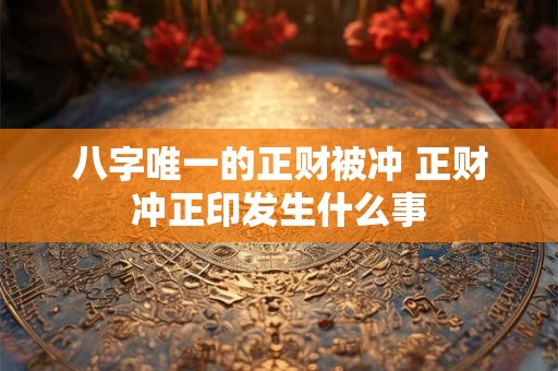 八字唯一的正财被冲 正财冲正印发生什么事