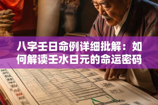 八字壬日命例详细批解：如何解读壬水日元的命运密码