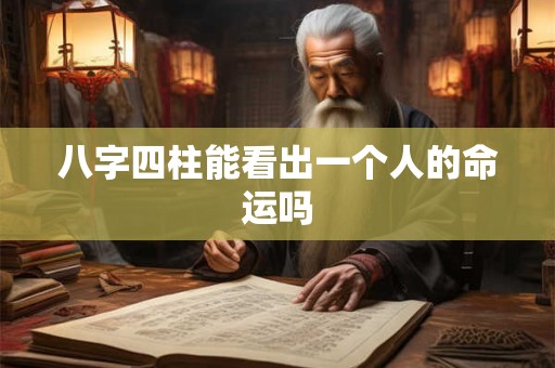 八字四柱能看出一个人的命运吗
