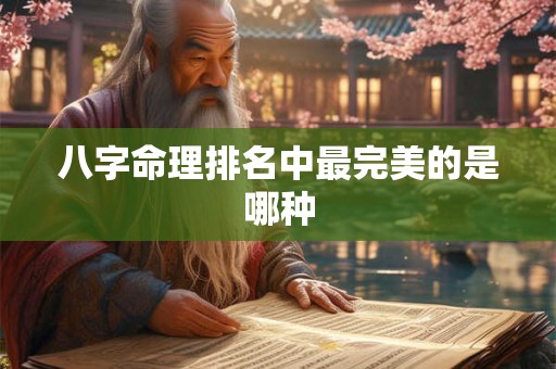 八字命理排名中最完美的是哪种