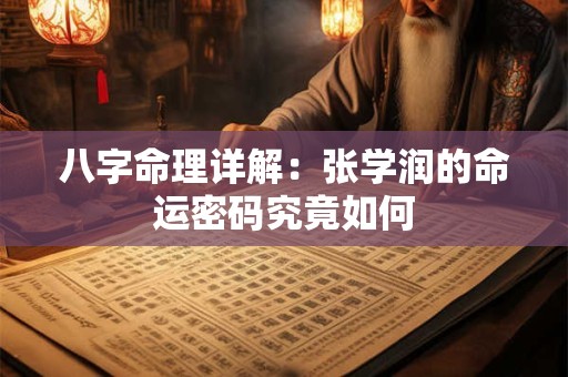 八字命理详解：张学润的命运密码究竟如何