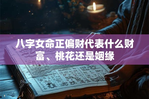 八字女命正偏财代表什么财富、桃花还是姻缘