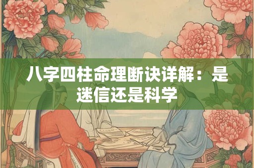 八字四柱命理断诀详解：是迷信还是科学