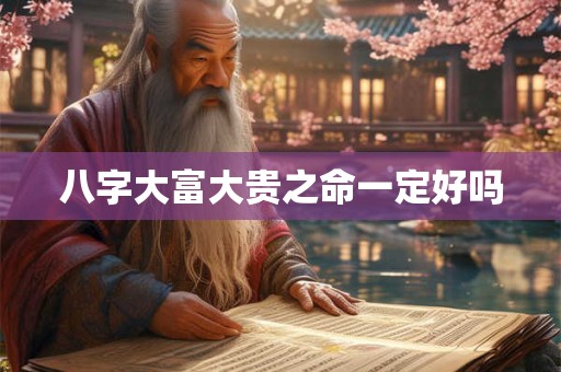 八字大富大贵之命一定好吗