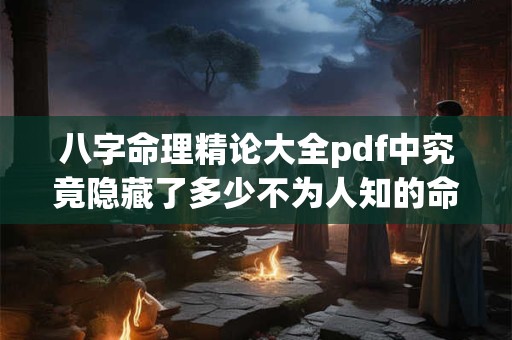 八字命理精论大全pdf中究竟隐藏了多少不为人知的命理秘诀 八字命理精论大全pdf中究竟隐藏了多少不为人知的命理秘诀