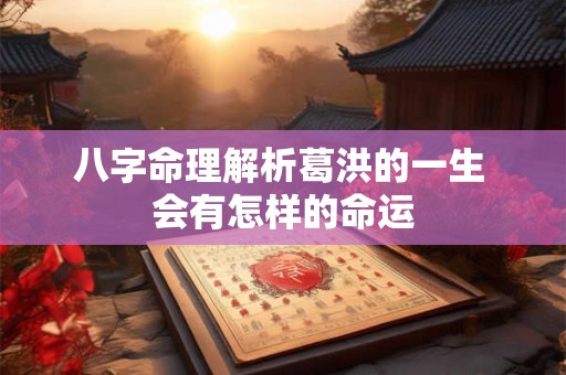 八字命理解析葛洪的一生 会有怎样的命运