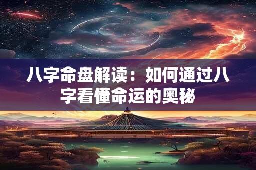 八字命盘解读：如何通过八字看懂命运的奥秘