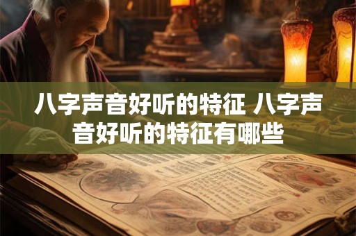八字声音好听的特征 八字声音好听的特征有哪些