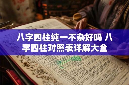 八字四柱纯一不杂好吗 八字四柱对照表详解大全