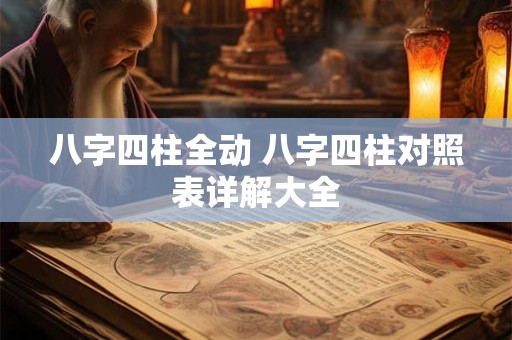 八字四柱全动 八字四柱对照表详解大全
