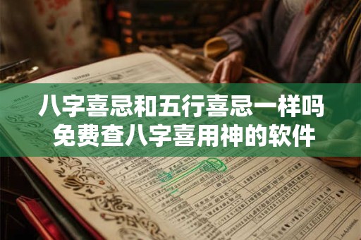 八字喜忌和五行喜忌一样吗 免费查八字喜用神的软件
