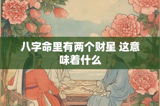 八字命里有两个财星 这意味着什么