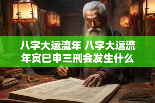 八字大运流年 八字大运流年寅巳申三刑会发生什么