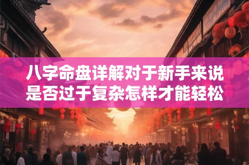 八字命盘详解对于新手来说是否过于复杂怎样才能轻松学会看八字命盘呢