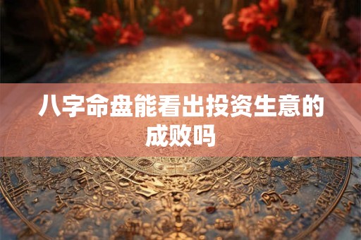 八字命盘能看出投资生意的成败吗 八字命盘能看出投资生意的成败吗
