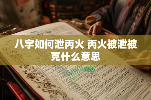 八字如何泄丙火 丙火被泄被克什么意思