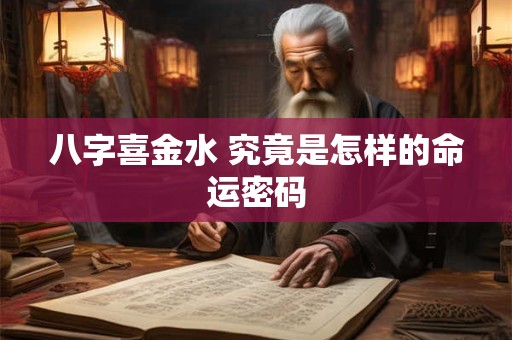 八字喜金水 究竟是怎样的命运密码