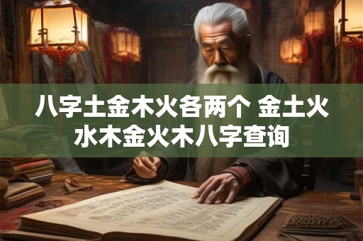 八字土金木火各两个 金土火水木金火木八字查询