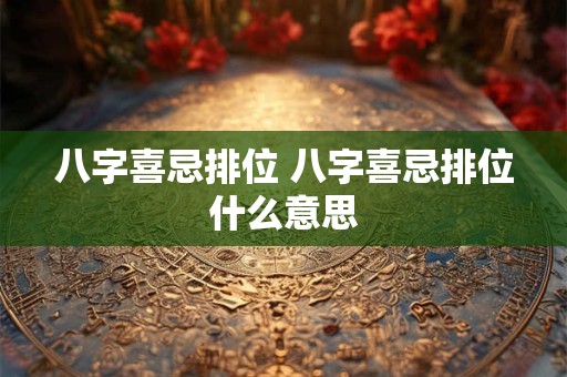八字喜忌排位 八字喜忌排位什么意思