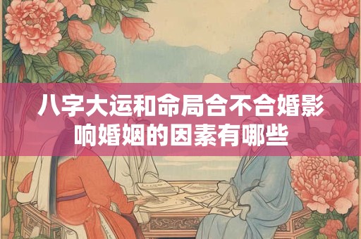 八字大运和命局合不合婚影响婚姻的因素有哪些
