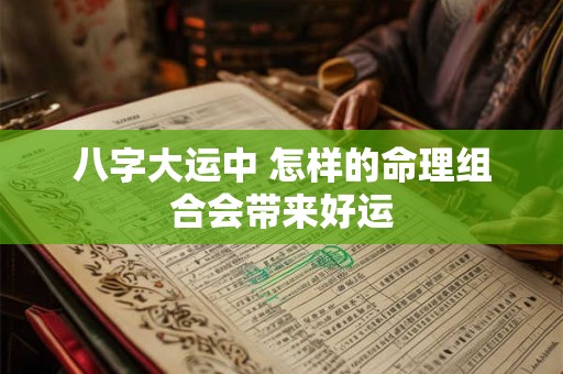 八字大运中 怎样的命理组合会带来好运