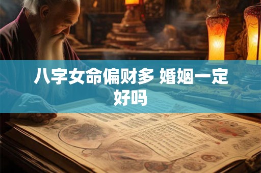 八字女命偏财多 婚姻一定好吗