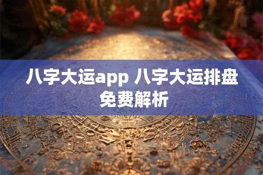 八字大运app 八字大运排盘 免费解析