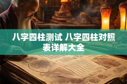 八字四柱测试 八字四柱对照表详解大全