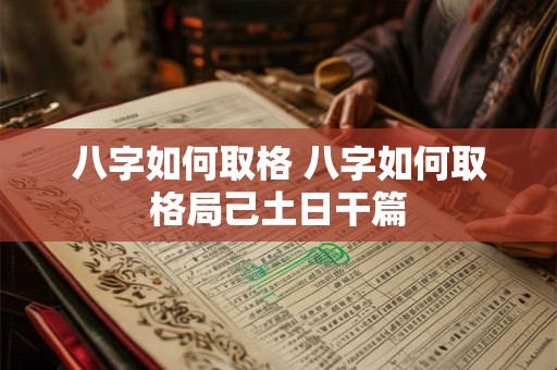 八字如何取格 八字如何取格局己土日干篇