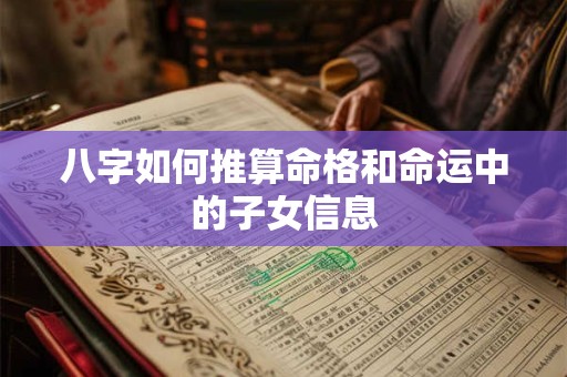 八字如何推算命格和命运中的子女信息 八字如何推算命格和命运中的子女信息