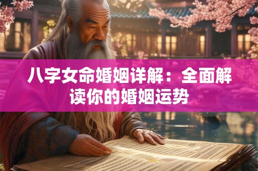 八字女命婚姻详解：全面解读你的婚姻运势