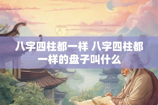 八字四柱都一样 八字四柱都一样的盘子叫什么