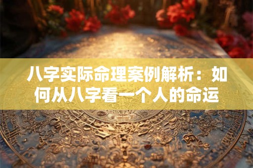 八字实际命理案例解析：如何从八字看一个人的命运