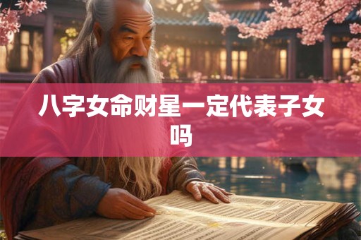 八字女命财星一定代表子女吗