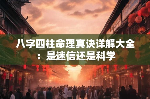 八字四柱命理真诀详解大全：是迷信还是科学