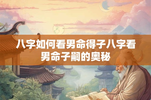 八字如何看男命得子八字看男命子嗣的奥秘