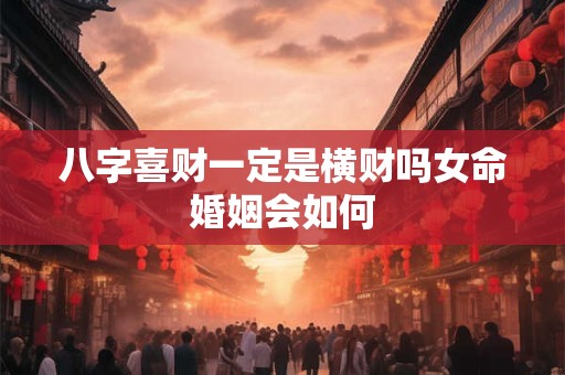 八字喜财一定是横财吗女命婚姻会如何